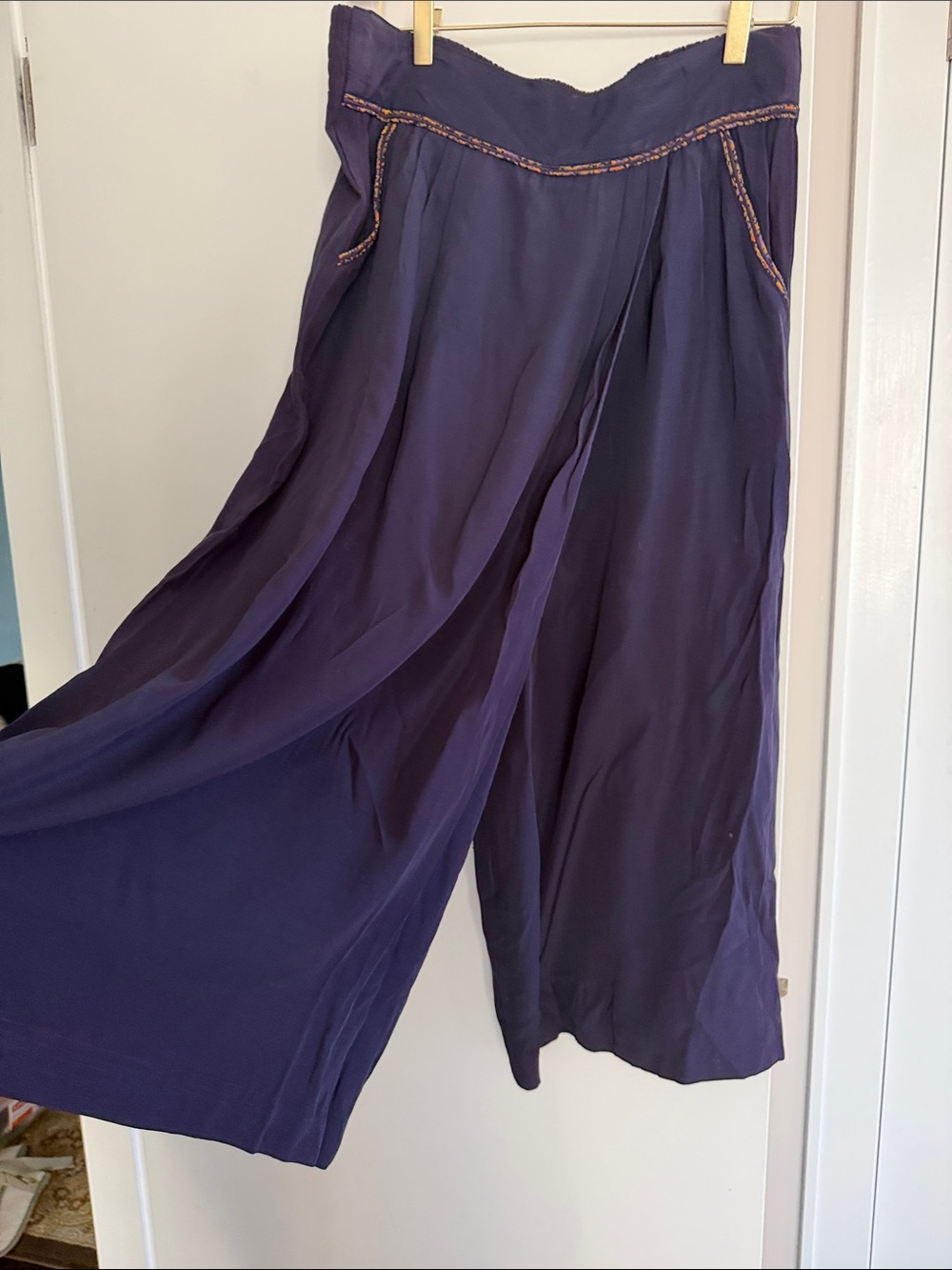 Marsha Brander for componix Navy pleated Wrap skirt pants Size M-L